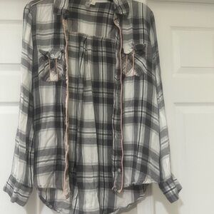 Plaid Button-Up Shirt